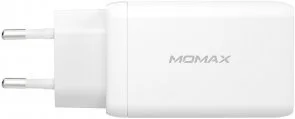 Фото: Зарядний пристрій Momax UM20 Gan One Plug 65W 2xPD QC 3.0 1xUSB White (UM20EUW) № 6 | KTC