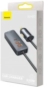 Фото: Автомобільний зарядний пристрій Baseus Share Together PPS with extension cord 120W Gray (CCBT-A0G) № 5 | KTC