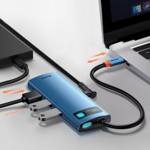 USB-хаб Baseus Metal Gleam Series 6in1 Blue (WKWG000003)