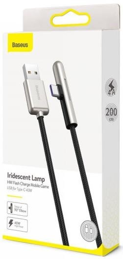 Кабель Baseus Iridescent Lamp Mobile Game 40W AM / Type-C 2m Black (CAT7C-C01)