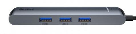 USB-хаб Baseus Mechanical Eye 6in1 3xUSB/Type-C/HDMI/RJ45 Gray (CAHUB-J0G)