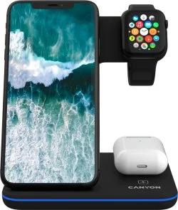 Фото: Бездротова зарядна станція Canyon WS-303 3in1 Black (CNS-WCS303B) № 4 | KTC
