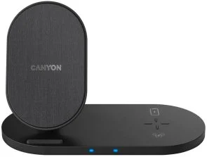 Фото: Бездротова зарядна станція Canyon WS-202 2in1 10W Black (CNS-WCS202B) № 3 | KTC