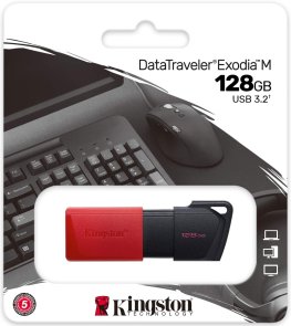 Флешка USB Kingston DataTraveler Exodia M 128GB Black/Red (DTXM/128GB)