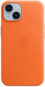 Apple for iPhone 14 - Leather Case with MagSafe Orange