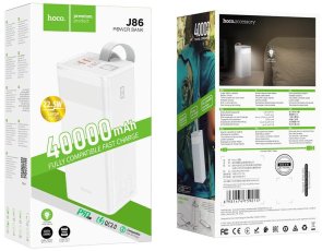 Батарея універсальна Hoco J86 LED Powermaster 40000mAh White (J86 40000 White)