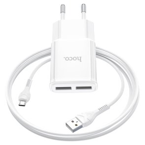  Зарядний пристрій Hoco C88A Star Round White with MicroUSB cable (C88A_MicroB_White)