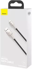 Фото: Кабель Baseus Cafule Metal 2.4A AM / Lightning 1m Black (CALJK-A01) № 2 | KTC