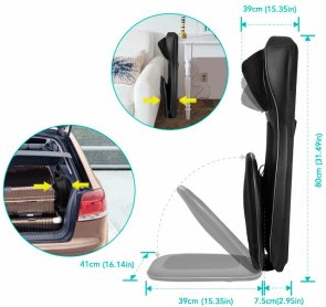Масажна накидка на крісло Naipo Neck and Back з підігрівом і вібрацією MHBK-C2030 (Black)