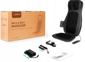 Масажна накидка на крісло Naipo Neck and Back з підігрівом і вібрацією MHBK-C2030 (Black)