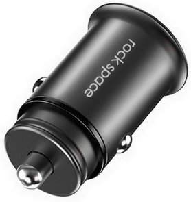  Зарядний пристрій Rock Space Metal mini car charger 4.8A Black