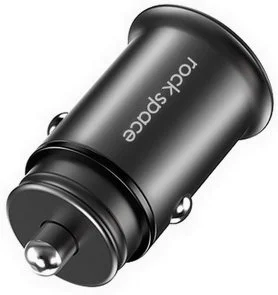 Фото: Автомобільний зарядний пристрій Rock Space Metal mini car charger 4.8A Black № 3 | KTC