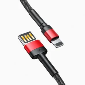 Фото: Кабель Baseus Cafule 2.4A AM / Lightning 1m Red/Black (CALKLF-G91) № 3 | KTC