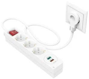 Фото: Мережевий фільтр Hama 3/1.4m 1xUSB 1xType-C White (00133757) № 3 | KTC