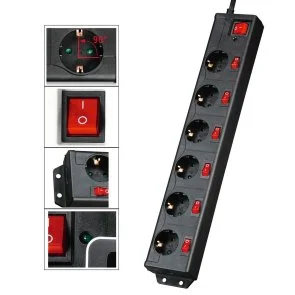 Фото: Мережевий фільтр Hama 6/1.4m Black (00137259) № 3 | KTC