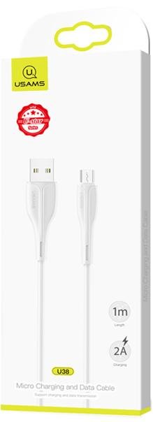 Кабель Usams US-SJ373 U38 2A AM / Micro USB 1m White (SJ373USB02)