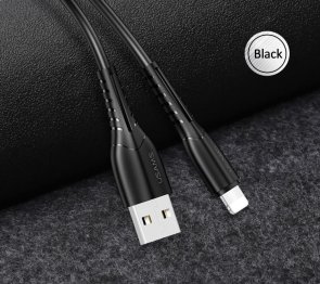 Кабель Usams US-SJ364 U35 2A AM / Lightning 1m Black (SJ364USB01)