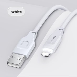 Кабель Usams US-SJ565 2.4A AM / Lightning 1.2m White (SJ565USB02)