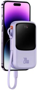 Батарея універсальна Baseus Qpow Pro 10000mAh QC20W with Lightning cable Violet (PPQD020005)