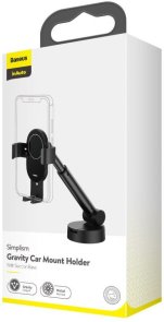 Кріплення для мобільного телефону Baseus Simplism Gravity Car Mount Holder with Suction Base Black (SUYL-JY01)