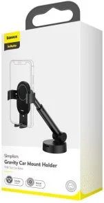 Фото: Кріплення для мобільного телефону Baseus Simplism Gravity Car Mount Holder with Suction Base Black (SUYL-JY01) № 4 | KTC