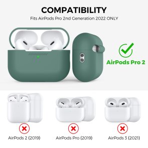 Чохол for AirPods Pro 2 - Silicon Case DELIDIGI Midnight Green