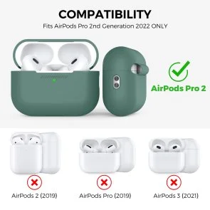 Фото: Чохол for AirPods Pro 2 - Silicon Case DELIDIGI Midnight Green № 5 | KTC