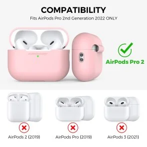 Фото: Чохол for AirPods Pro 2 - Silicon Case DELIDIGI Pink № 5 | KTC