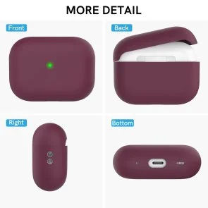 Фото: Чохол for AirPods Pro 2 - Silicon Case Two Parts Burgundy № 4 | KTC
