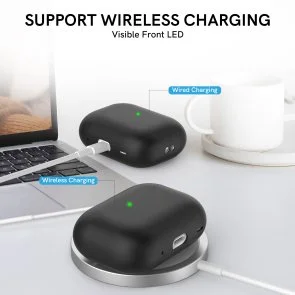 Фото: Чохол for AirPods Pro 2 - Silicon Case Two Parts Black № 6 | KTC