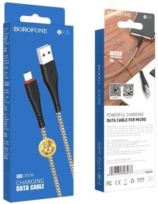 Кабель BOROFONE BX25 2.4A AM / MicroUSB 1m Black (BX25MB)