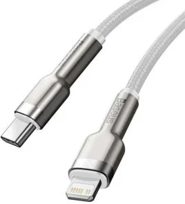Фото: Кабель Baseus Cafule Metal PD 20W Type-C / Lightning 1m White (CATLJK-A02) № 2 | KTC