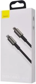 Фото: Кабель Baseus Tungsten Gold PD 20W Type-C / Lightning 2m Black (CATLWJ-A01) № 3 | KTC