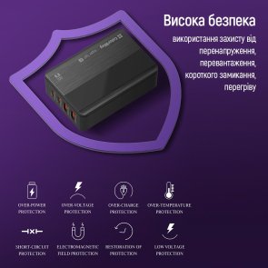 Зарядний пристрій ColorWay Power Delivery 65W Black (CW-CHS040PD-BK)