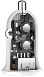 Фото: Автомобільний зарядний пристрій Baseus Grain Pro Car Charger 4.8A White (CCALLP-02) № 5 | KTC