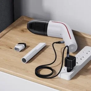 Фото: Автомобільний пилосос Usams US-ZB253 Mini Handheld Vacuum Cleaner LEJ Series White (XCQZB25301) № 4 | KTC
