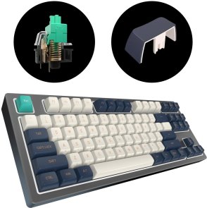 Клавіатура Dark Project KD87B Mech. Gateron Cap Teal ENG/UA/RU (KB-GCT-872-702124)