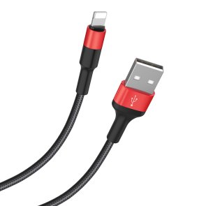 Кабель Hoco X26 Xpress Charging AM / Lightning 1m Black/Red (X26 Lightning Black/Red)