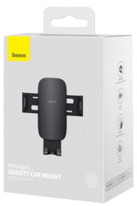 Кріплення для мобільного телефону Baseus Metal Age II Gravity Car Mount Air Outlet Version Black (SUJS000001)