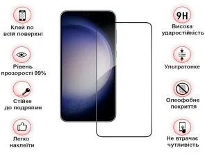 Фото: Захисне скло BeCover for Samsung S23 SM-S911 - Black (708821) № 4 | KTC