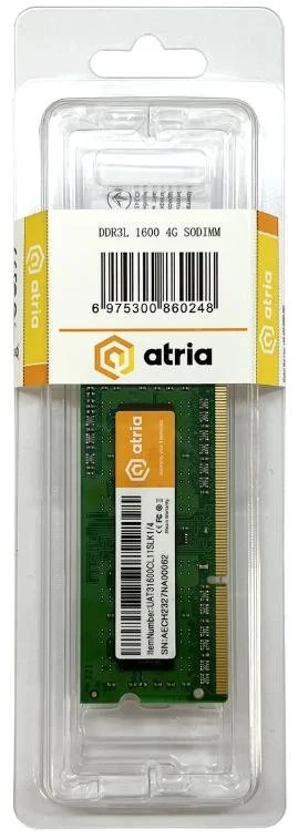 Фото: Оперативна пам’ять Atria DDR3L 1x4GB (UAT31600CL11SLK1/4) № 3 | KTC