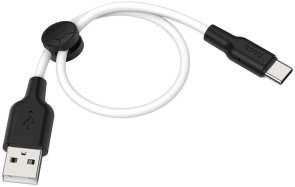  Кабель Hoco X21 Plus Silicone 3A AM / Type-C 0.25m Black/White (6931474712448)