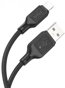 Фото: Кабель Hoco X90 Cool silicone 2.4A AM / Lightning 1m Black (6931474788405) № 2 | KTC