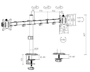 Кронштейн BRATECK LDT66-C024 Black