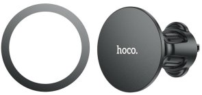 Кріплення для мобільного телефону Hoco H12 Fine jade ring magnetic car holder air outlet Black (6931474794505)