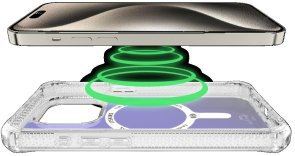  Чохол iTSkins for iPhone 15 Pro HYBRID R Iridescent with MagSafe violet (AP5X-HMAUM-BUPE)