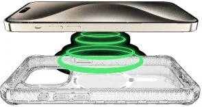 Фото: Чохол iTSkins for iPhone 15 Pro HYBRID R Spark with MagSafe Transparent (AP5X-HBSPM-TRSP) № 5 | KTC