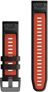 Ремінець Garmin QuickFit 22mm Watch Bands Black/Flame Red Silicone (010-13280-06)