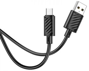 Кабель Hoco X88 Gratified AM / MicroUSB1m Black (6931474783325)