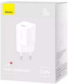 Зарядний пристрій Baseus GaN5 Fast Charger mini 1C 30W White (CCGN070502)